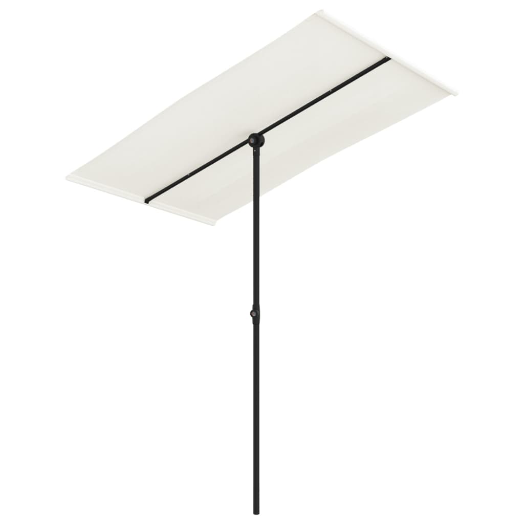 Vidaxl -Parasol mit Aluminiumpol 180x110 cm Sandweiß