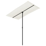 Vidaxl parasol met aluminium paal 180x110 cm zandwit