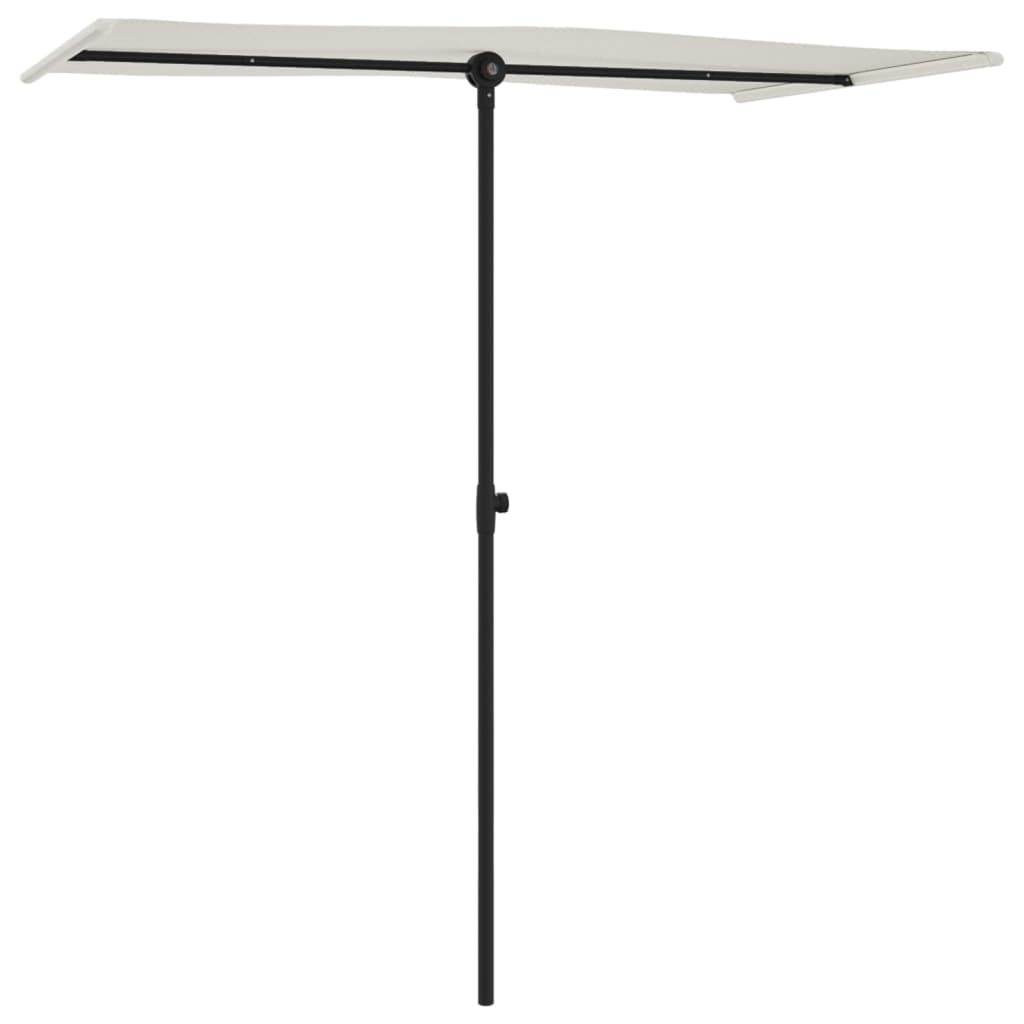 Vidaxl parasol met aluminium paal 180x110 cm zandwit