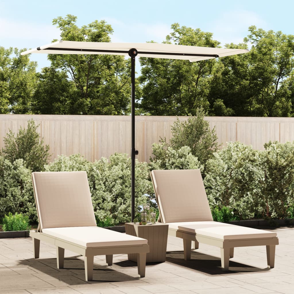 Vidaxl parasol met aluminium paal 180x110 cm zandwit