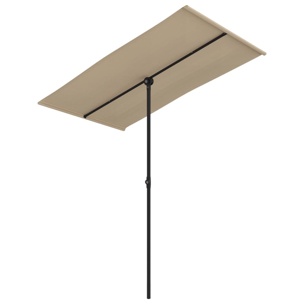 Vidaxl Parasol med aluminiumstang 180x110 cm taupe