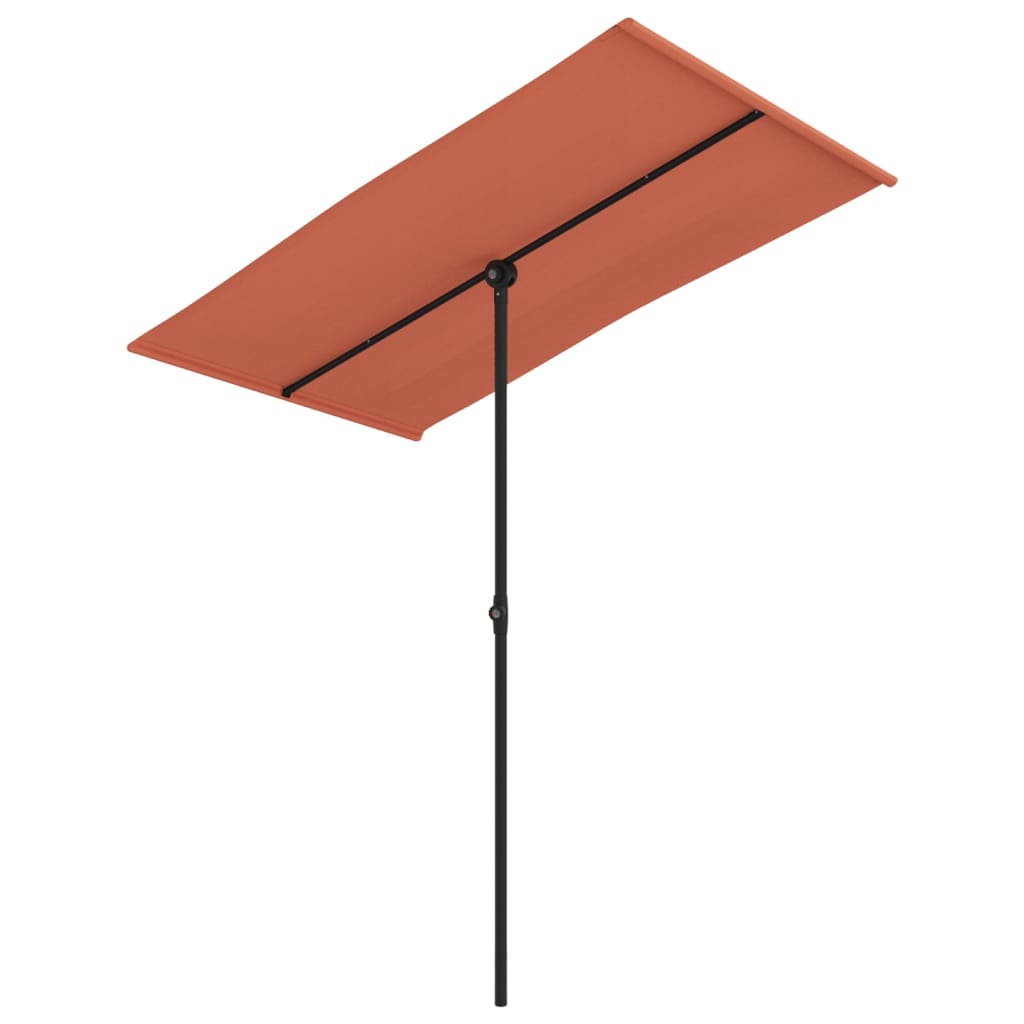 Vidaxl parasol with aluminum pole 180x110 cm terracotta -colored