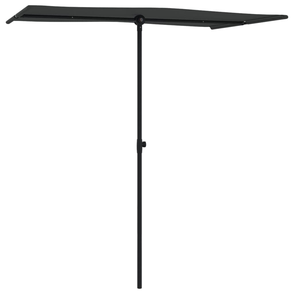 Vidaxl -parasol med aluminiumstang 180x110 cm svart