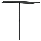 Vidaxl -parasol med aluminiumstang 180x110 cm svart