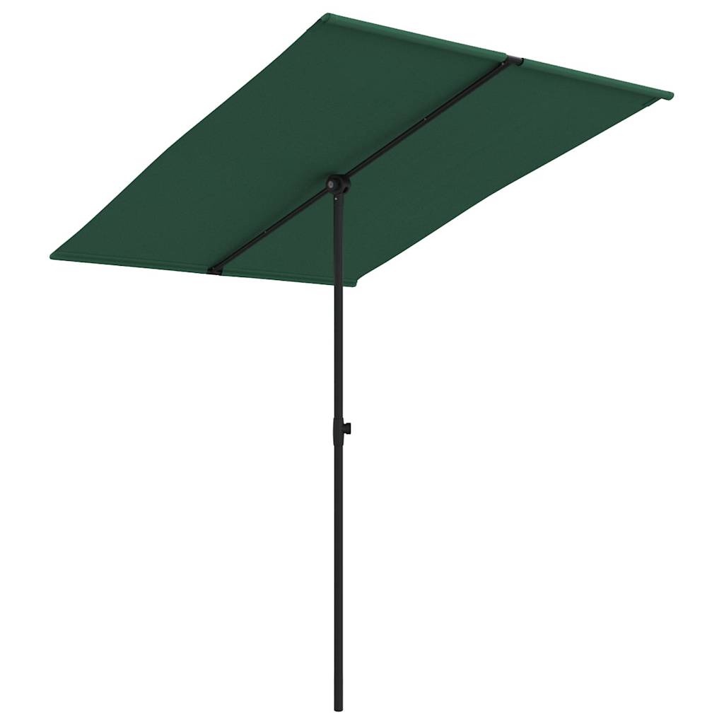 Vidaxl -Parasol mit Aluminiumpol 2x1,5 m Grün