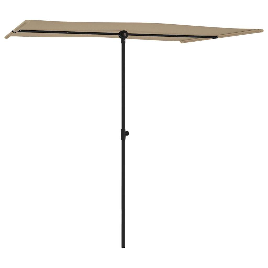 Vidaxl Parasol con polo in alluminio 2x1,5 m taupe