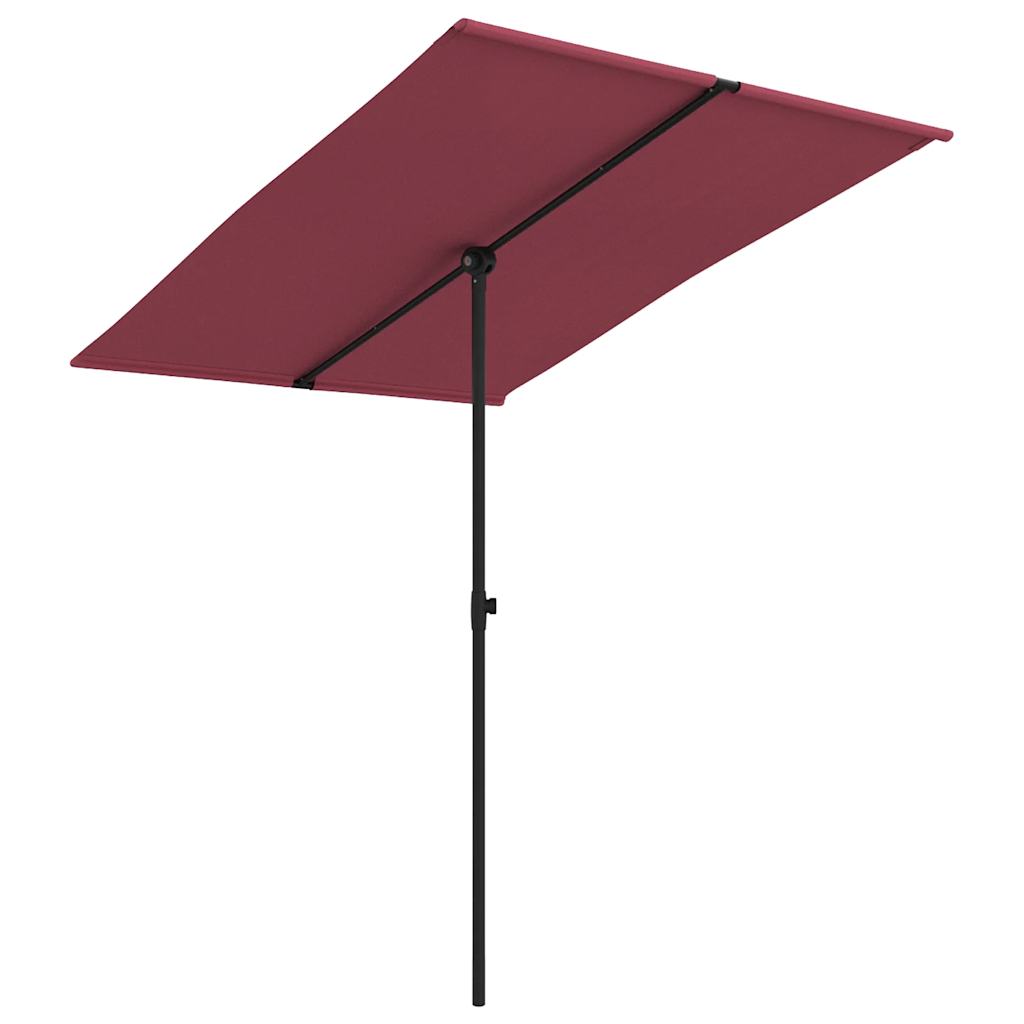 Parasol vidaxl avec poteau en aluminium 2x1,5 m Bordeaux rouge