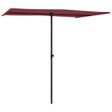 Vidaxl -Parasol mit Aluminiumpol 2x1,5 m Bordeaux -Rot