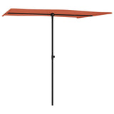 Parasol Vidaxl con poste de aluminio 2x1.5 m terracota