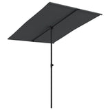 Parasol vidaxl avec poteau en aluminium 2x1,5 m noir