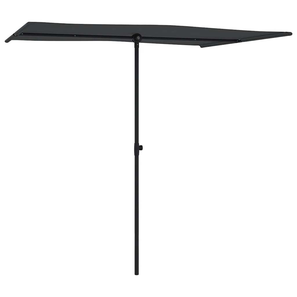 Parasol vidaxl avec poteau en aluminium 2x1,5 m noir