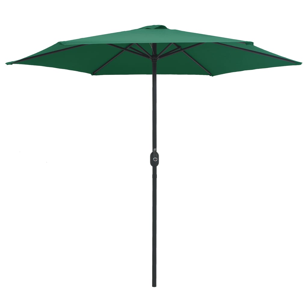 Parasol Vidaxl con poste de aluminio 270x246 cm verde