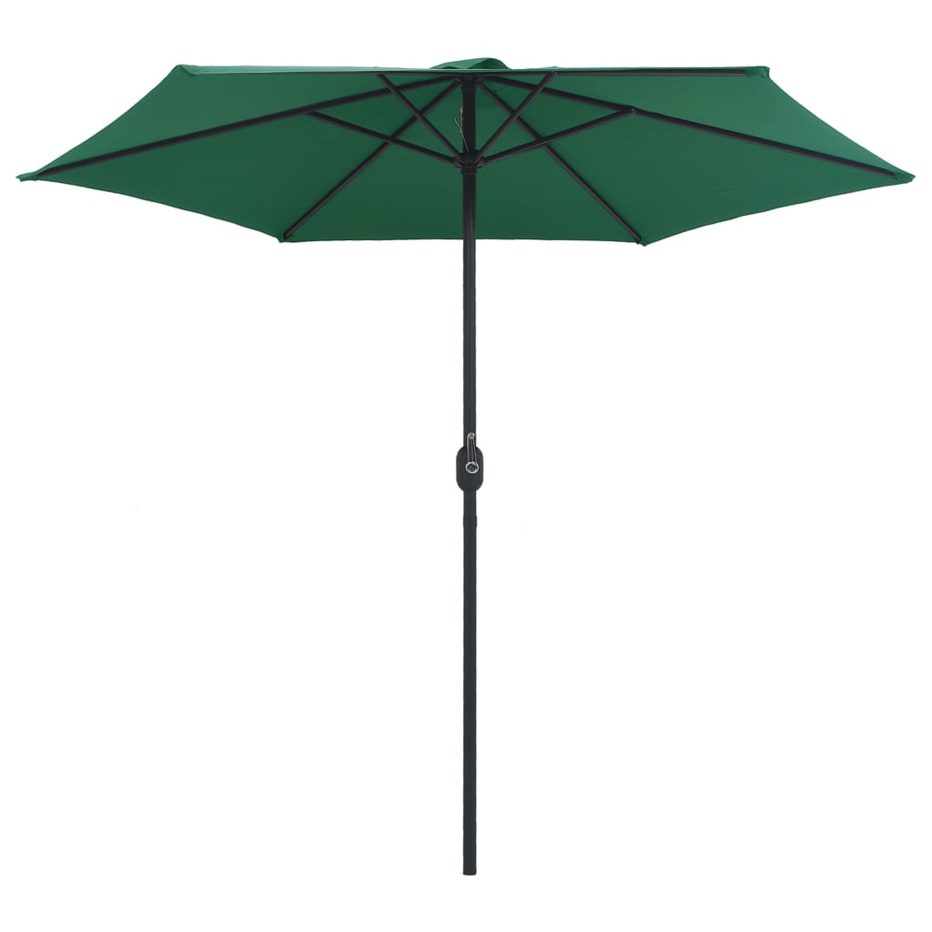 Parasol Vidaxl con poste de aluminio 270x246 cm verde