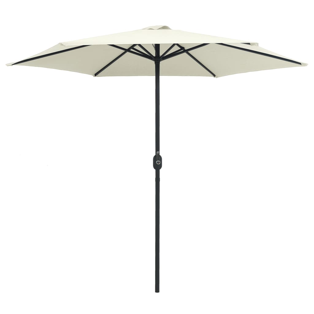 Parasol Vidaxl con poste de aluminio 270x246 cm de blanco arenoso