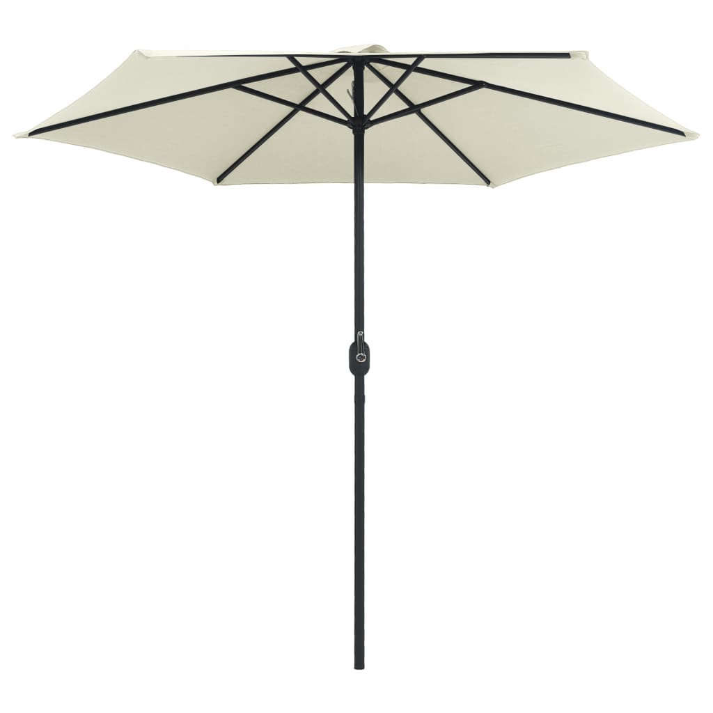 Vidaxl Parasol con polo in alluminio 270x246 cm bianco sabbioso