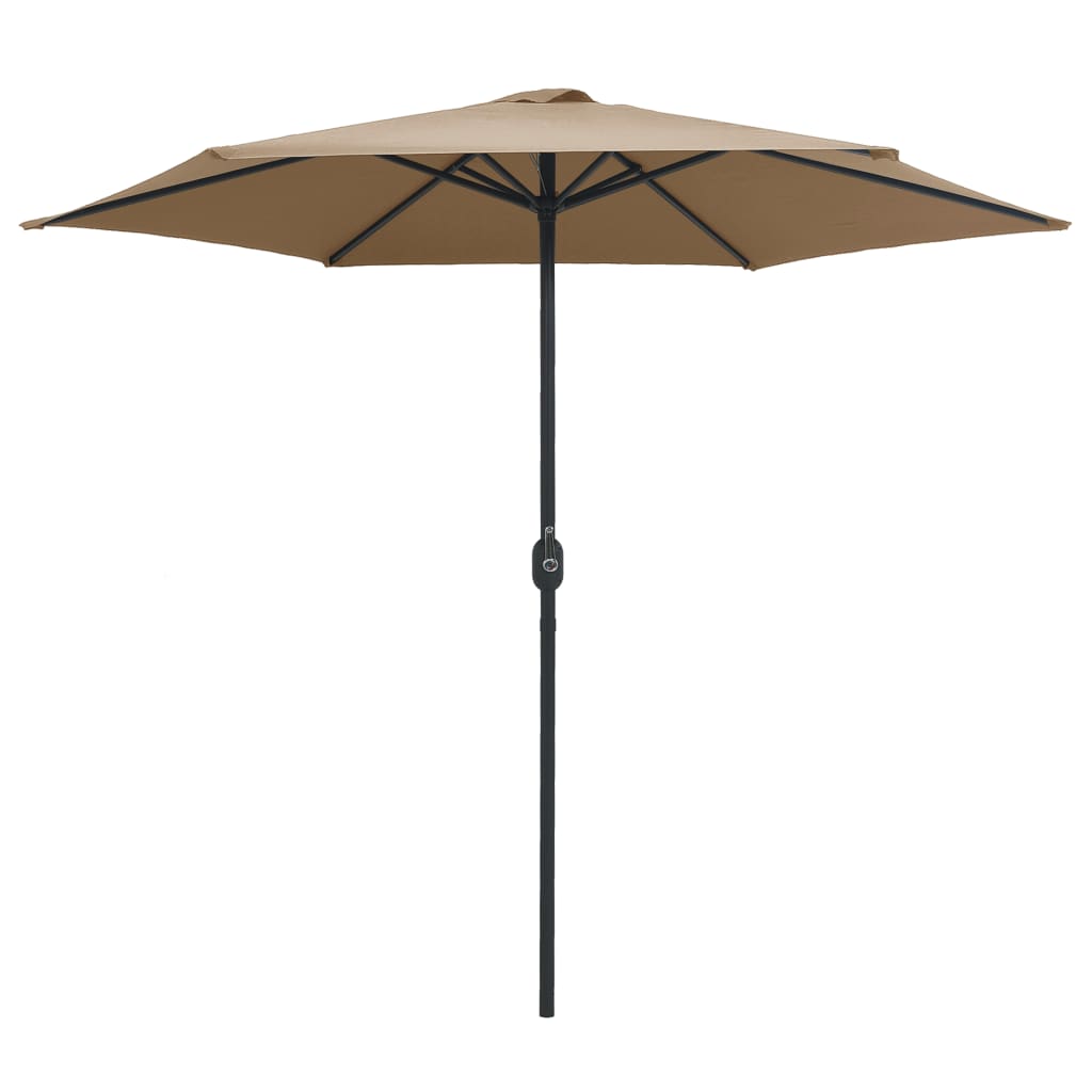 Vidaxl parasol avec poteau en aluminium 270x246 cm taupe