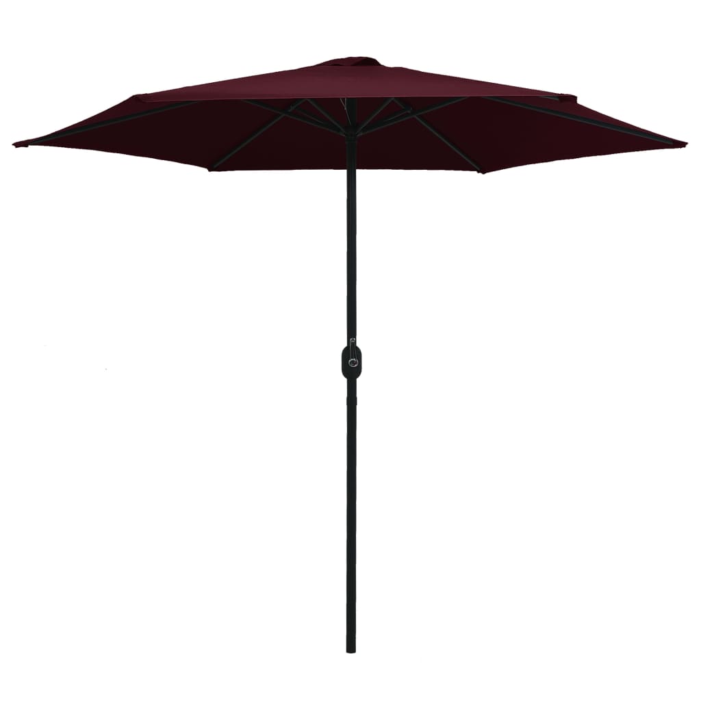 Vidaxl Parasol con polo in alluminio 270x246 cm bordeaux rosso