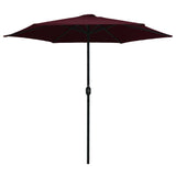 Vidaxl -parasol med aluminiumstang 270x246 cm Bordeaux rød