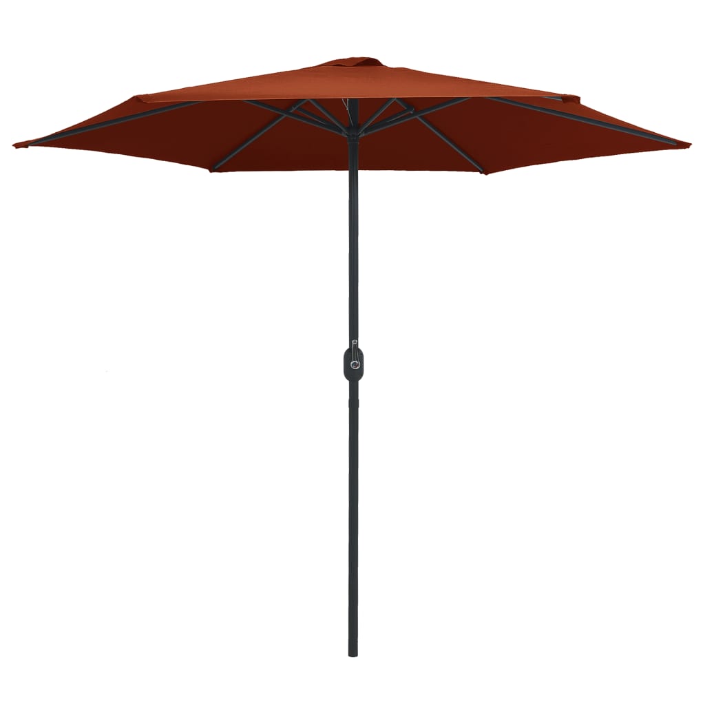 Vidaxl Parasol z aluminijastim drogom 270x246 cm terakota -obarvana