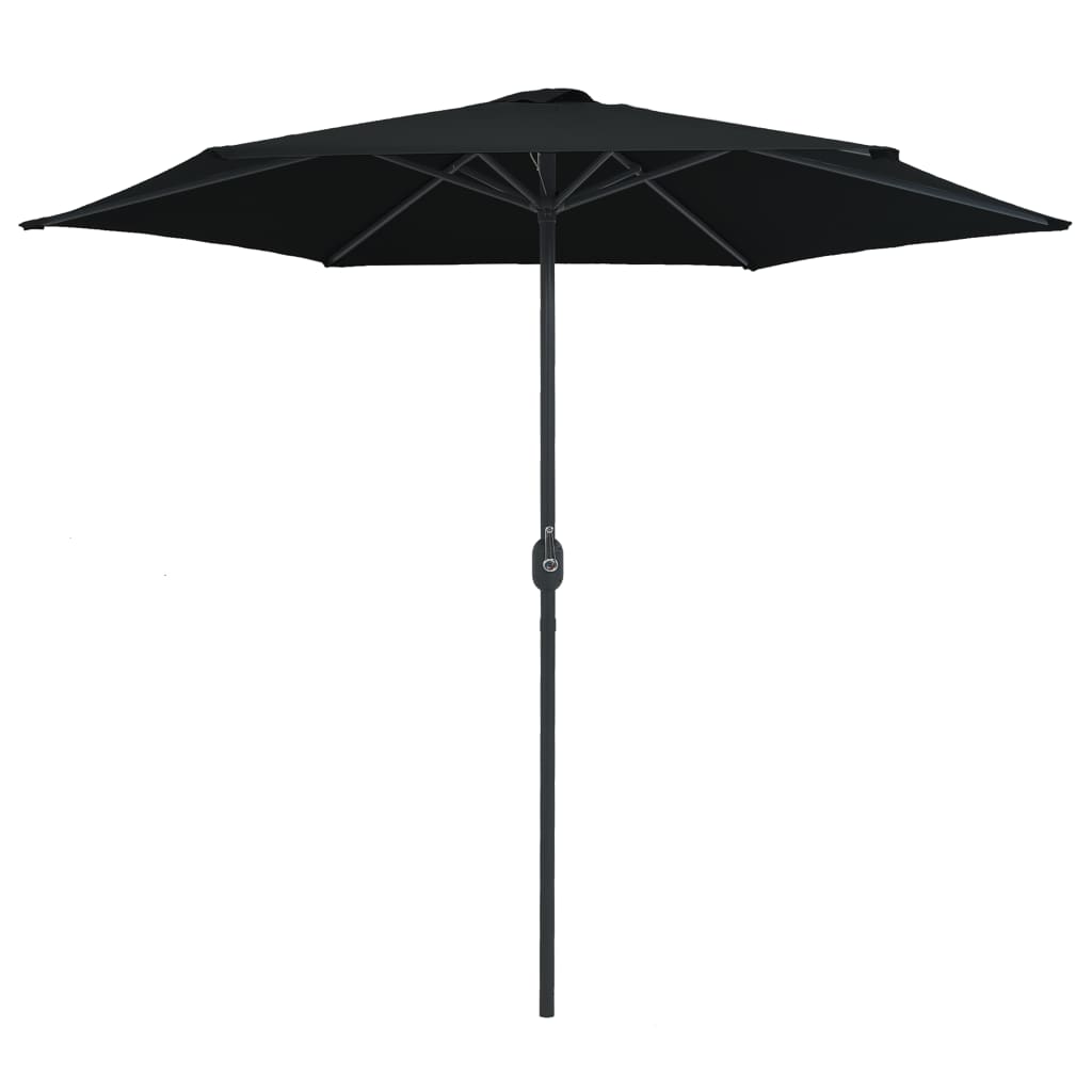 Vidaxl Parasol z biegunem aluminiowym 270x246 cm czarny