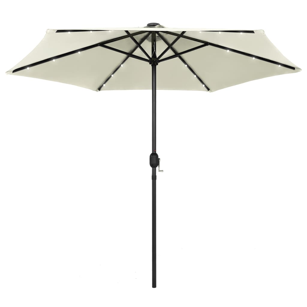 Vidaxl Parasol with LED lighting and aluminum pole 270 cm sandy white