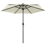 Vidaxl Parasol with LED lighting and aluminum pole 270 cm sandy white