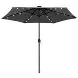 Vidaxl parasol avec éclairage LED et poteau en aluminium 270 cm anthracite