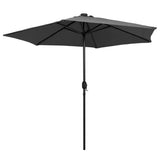 Vidaxl parasol met led-verlichting en aluminium paal 270 cm antraciet