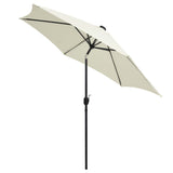 Vidaxl Parasol with LED lighting and aluminum pole 300 cm sandy white