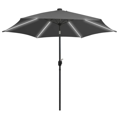 Vidaxl -Parasol mit LED -Beleuchtung und Aluminiumpol 300 cm Anthrazit