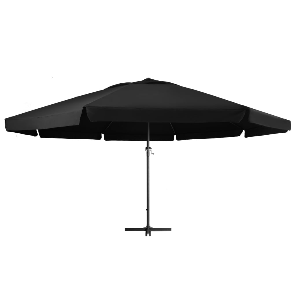 Vidaxl -Parasol mit Aluminiumpol 500 cm Schwarz