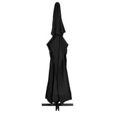 Vidaxl Parasol con polo in alluminio 500 cm nero