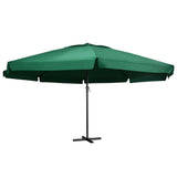 Vidaxl Parasol con polo in alluminio 600 cm verde