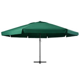 Vidaxl parasol s hliníkovým pólem 600 cm zelená