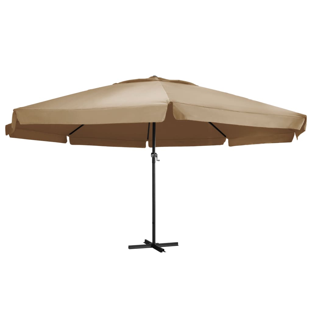 Vidaxl -parasol med aluminiumstang 600 cm taupe