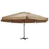 Vidaxl -parasol med aluminiumstang 600 cm taupe