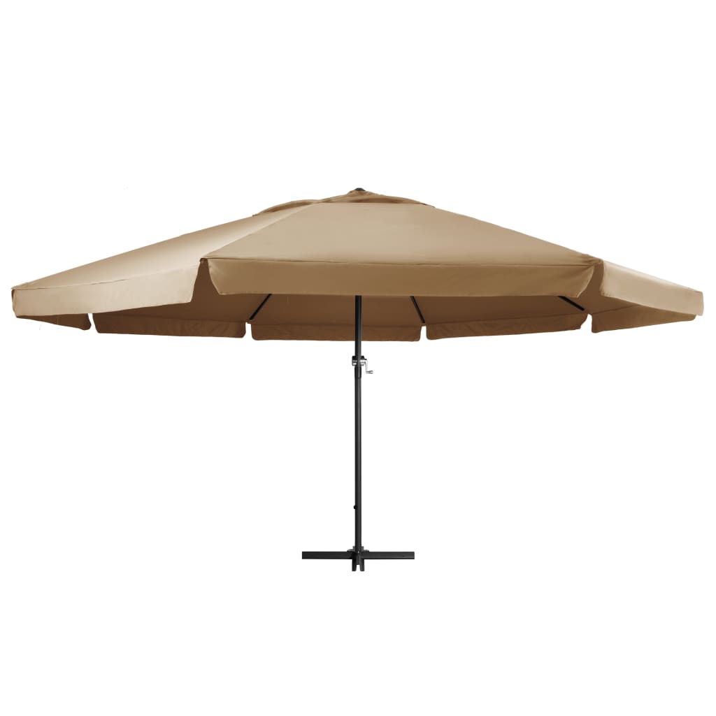 Vidaxl -parasol med aluminiumstång 600 cm taupe