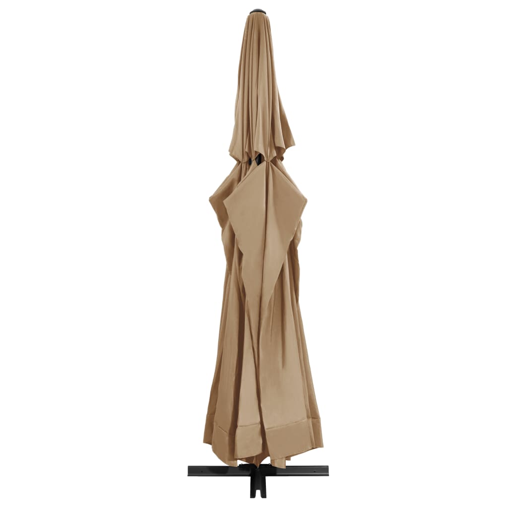 Vidaxl Parasol with aluminum pole 600 cm Taupe