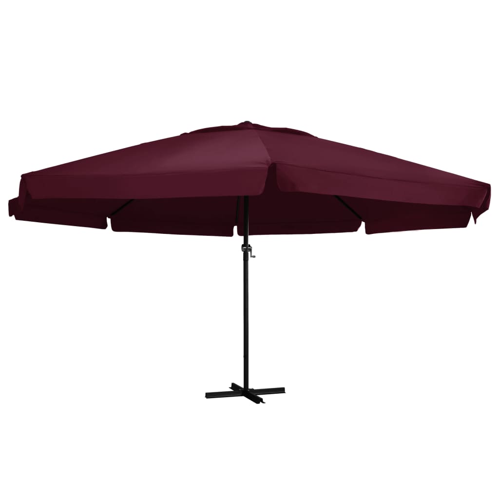 Vidaxl -Parasol mit Aluminiumpol 600 cm Bordeaux Rot