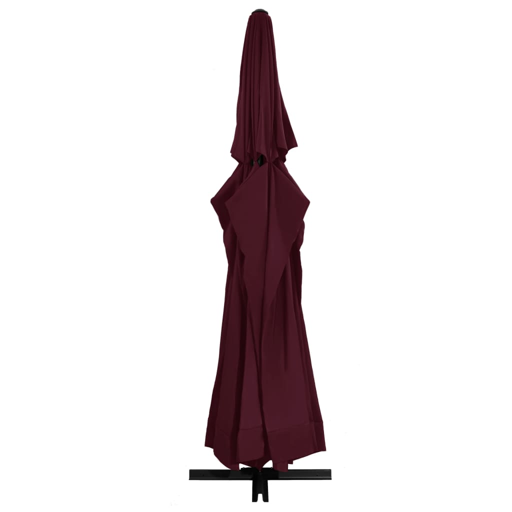 Vidaxl parasol s hliníkovým pólem 600 cm Bordeaux Red