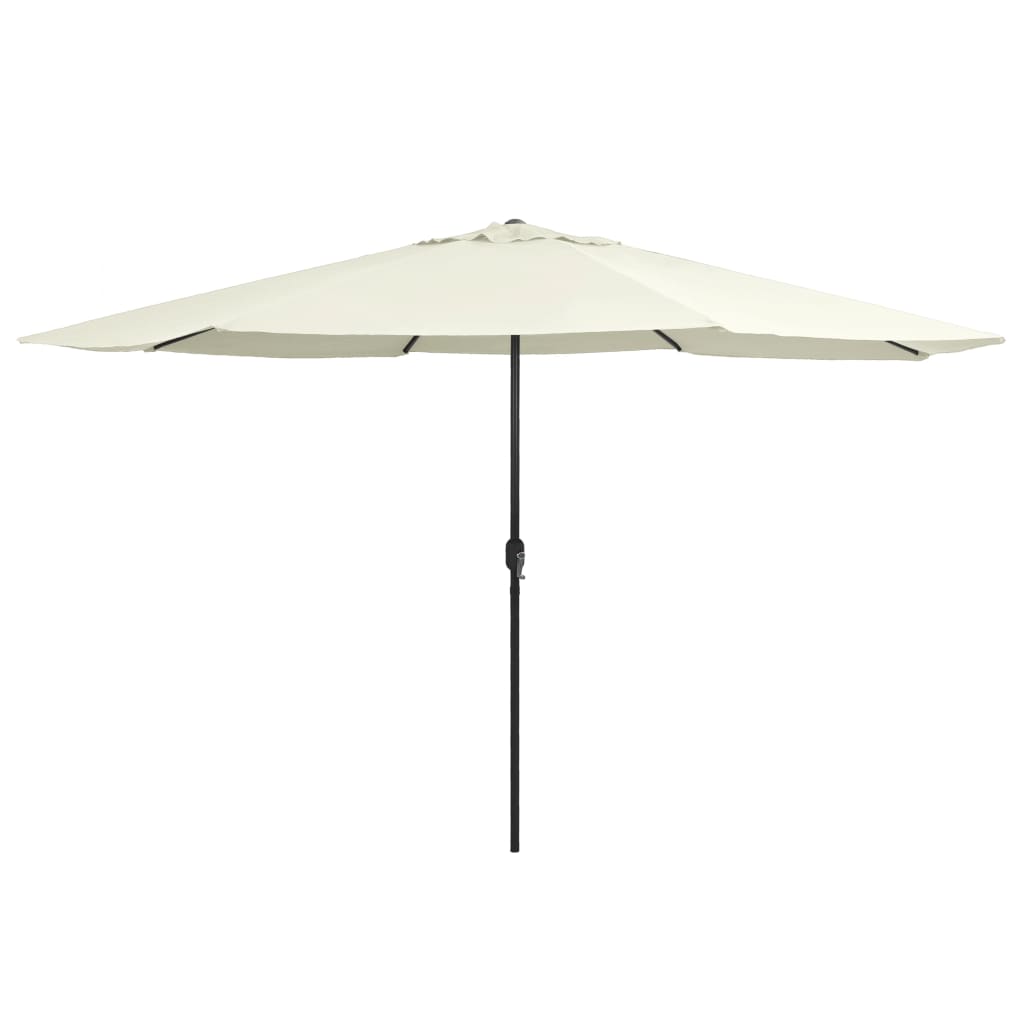 Vidaxl -Parasol mit Metallstast 390 cm Sandweiß