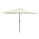 Vidaxl -parasol med metalstang 390 cm sand hvid