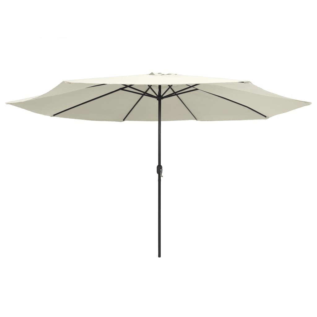 Vidaxl Parasol con poste de metal 390 cm de arena blanca