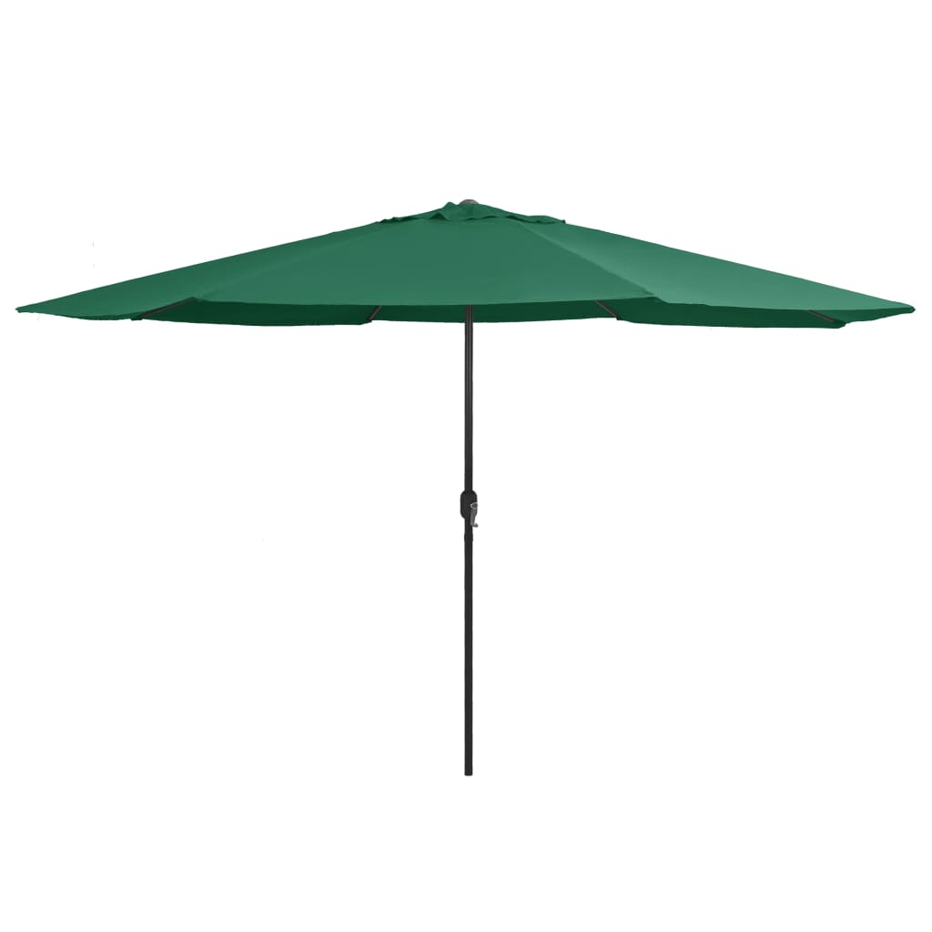 Vidaxl Parasol con polo metallico 390 cm verde