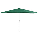 Vidaxl Parasol z metalowym biegunem 390 cm zielonym