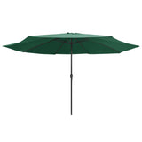 Vidaxl Parasol con polo metallico 390 cm verde