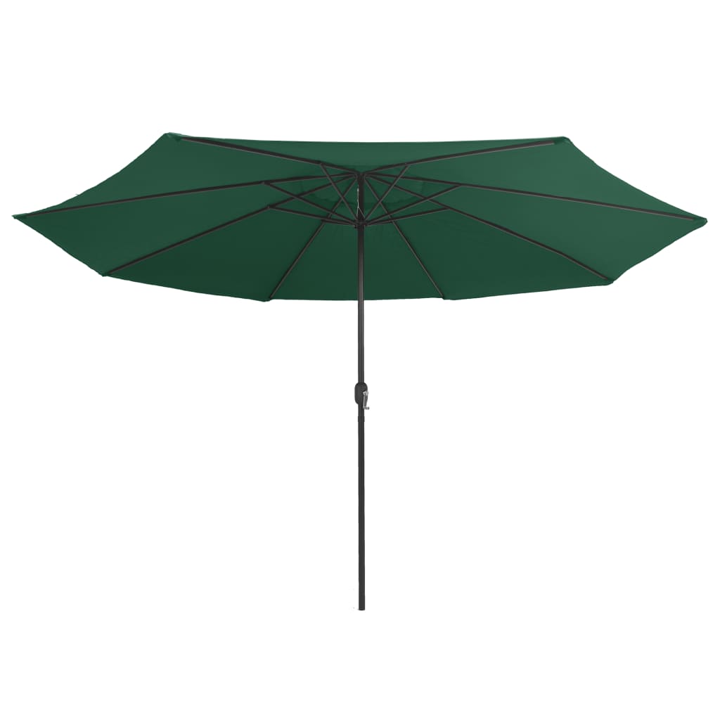 Vidaxl Parasol con poste de metal de 390 cm verde