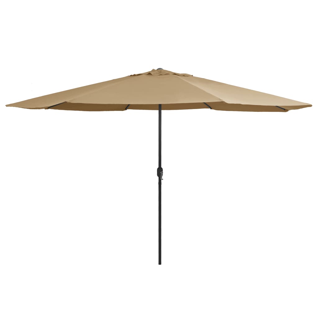 Vidaxl Parasol con polo metallico 390 cm taupe