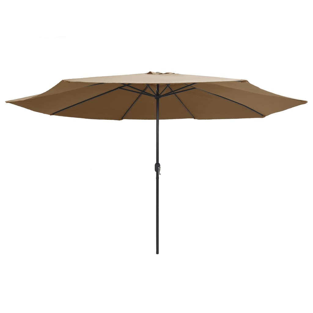 Vidaxl Parasol con polo metallico 390 cm taupe