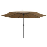 VIDAXL -Parasol mit Metallpol 390 cm Taupe